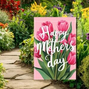 Flag, Pink Tulip Mother's Day Garden Flag, NEW